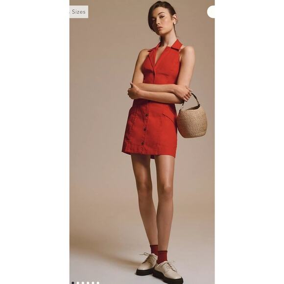 New Anthropologie Maeve Red Sleeveless T-Back Blazer Dress Size XS w/ Pockets - Picture 1 of 7